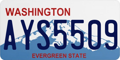 WA license plate AYS5509