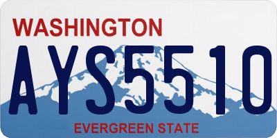 WA license plate AYS5510