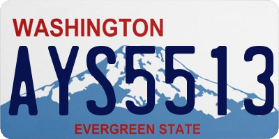 WA license plate AYS5513