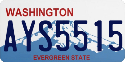 WA license plate AYS5515