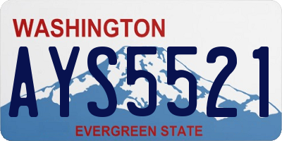 WA license plate AYS5521