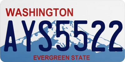 WA license plate AYS5522