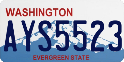 WA license plate AYS5523
