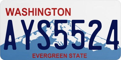 WA license plate AYS5524
