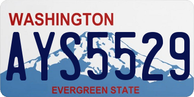 WA license plate AYS5529