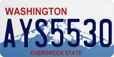 WA license plate AYS5530