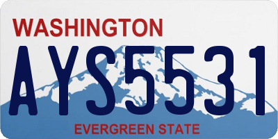 WA license plate AYS5531