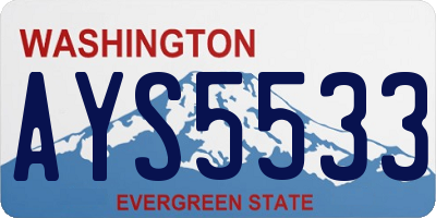 WA license plate AYS5533