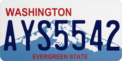 WA license plate AYS5542