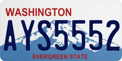 WA license plate AYS5552