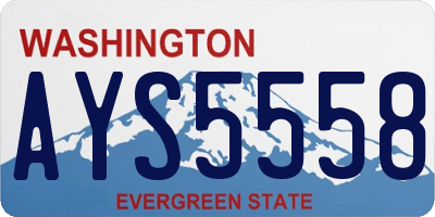 WA license plate AYS5558