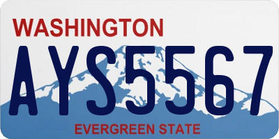 WA license plate AYS5567