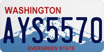 WA license plate AYS5570