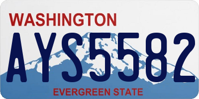 WA license plate AYS5582
