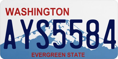 WA license plate AYS5584
