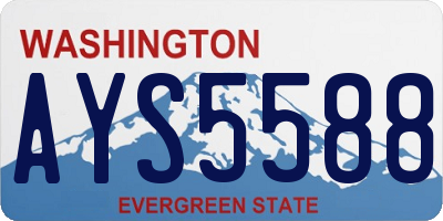 WA license plate AYS5588