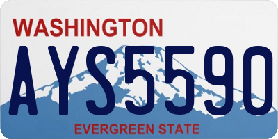 WA license plate AYS5590