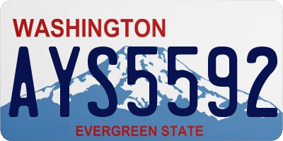WA license plate AYS5592