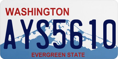 WA license plate AYS5610