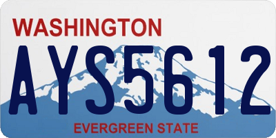 WA license plate AYS5612