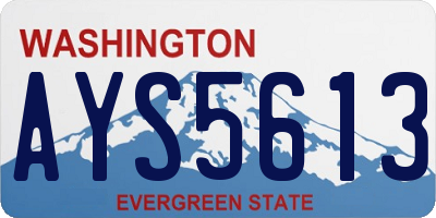 WA license plate AYS5613