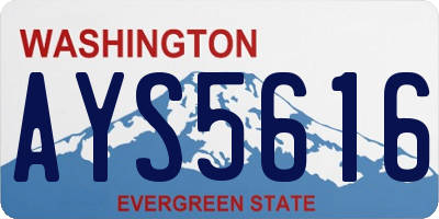 WA license plate AYS5616