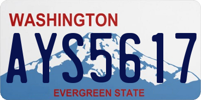 WA license plate AYS5617