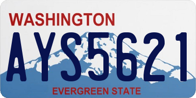 WA license plate AYS5621