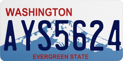 WA license plate AYS5624