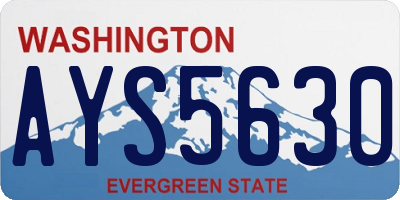 WA license plate AYS5630