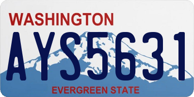 WA license plate AYS5631