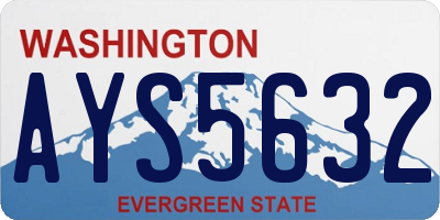 WA license plate AYS5632