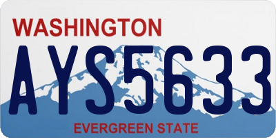 WA license plate AYS5633