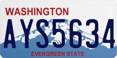 WA license plate AYS5634