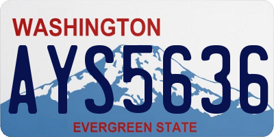 WA license plate AYS5636
