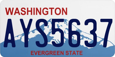 WA license plate AYS5637