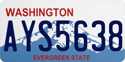 WA license plate AYS5638