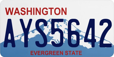 WA license plate AYS5642