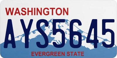 WA license plate AYS5645