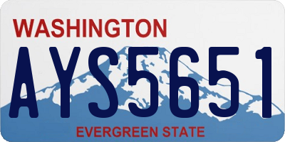 WA license plate AYS5651