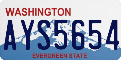 WA license plate AYS5654