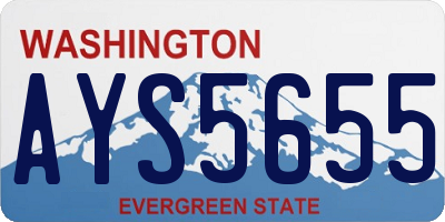 WA license plate AYS5655