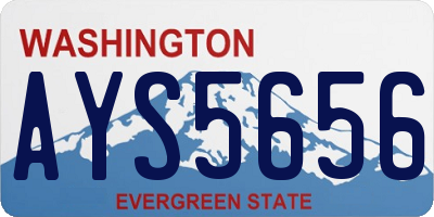 WA license plate AYS5656