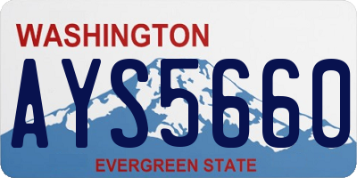 WA license plate AYS5660