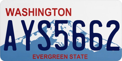 WA license plate AYS5662