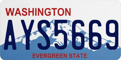 WA license plate AYS5669