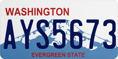 WA license plate AYS5673