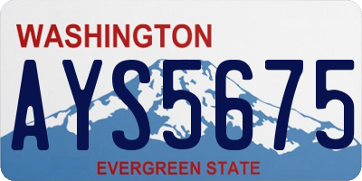 WA license plate AYS5675