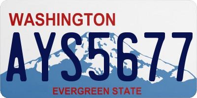 WA license plate AYS5677