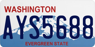 WA license plate AYS5688